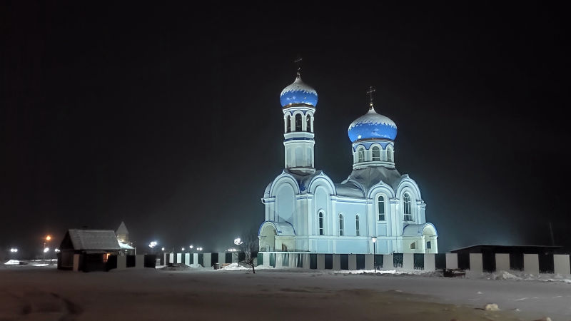 Церковь в г. Свирск Архитектурная подсветка 